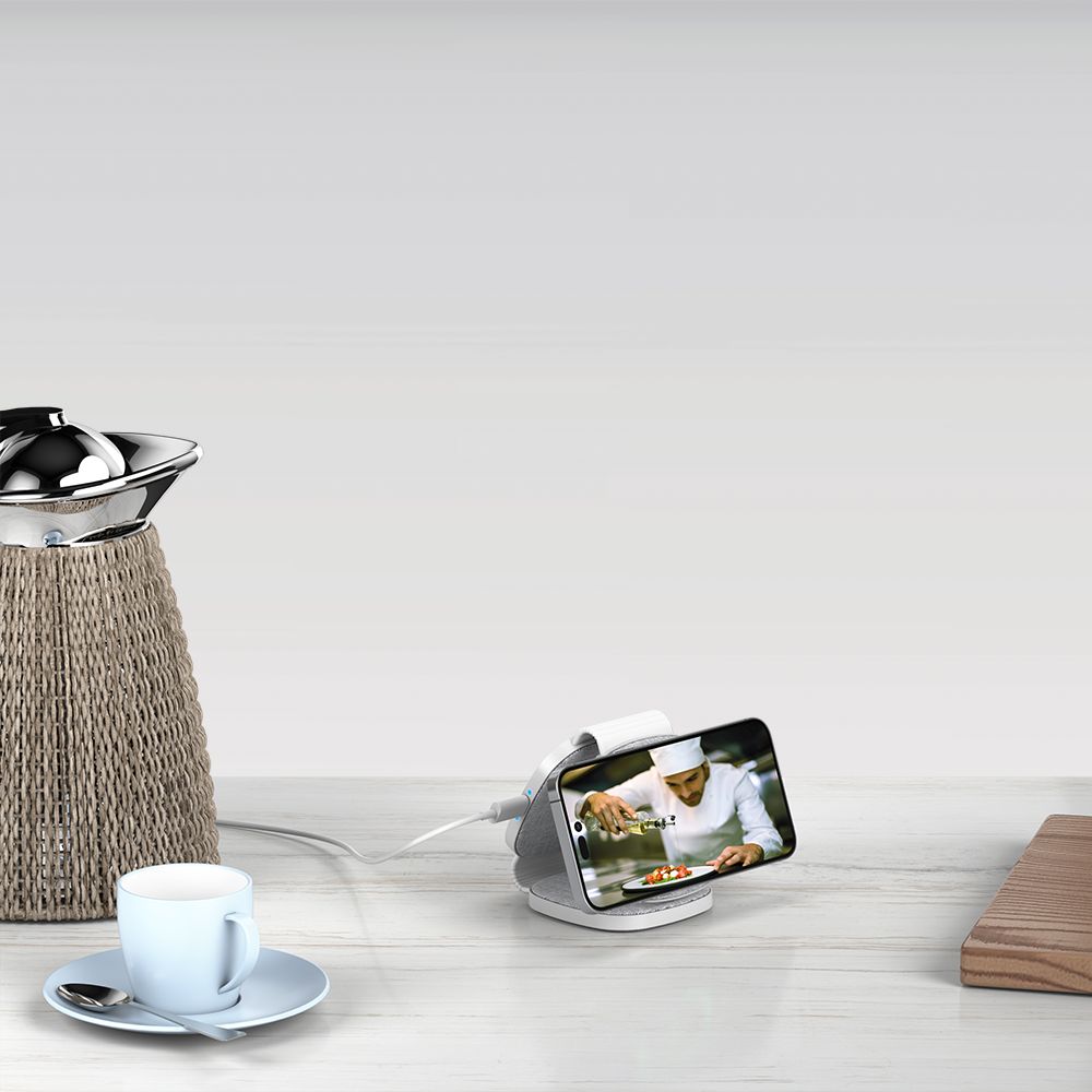 Tech-Protect Qi15W-A32 3In1 Magnetic Magsafe Wireless Charger Gray