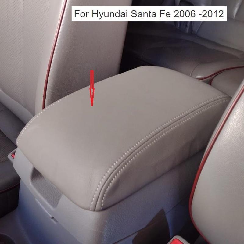 Чехол на центральный подлокотник из микрофибры и кожи для Hyundai Santa Fe 2006 2007 2008 2009 2010 2011 2012 автомобильные аксессуары интерьер
