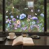 Colorful Floral & Butterfly Electrostatic Window Cling,Double-Sided Viewable Decorative Sticker for Glass Windows - Reusable PVC Home Decor