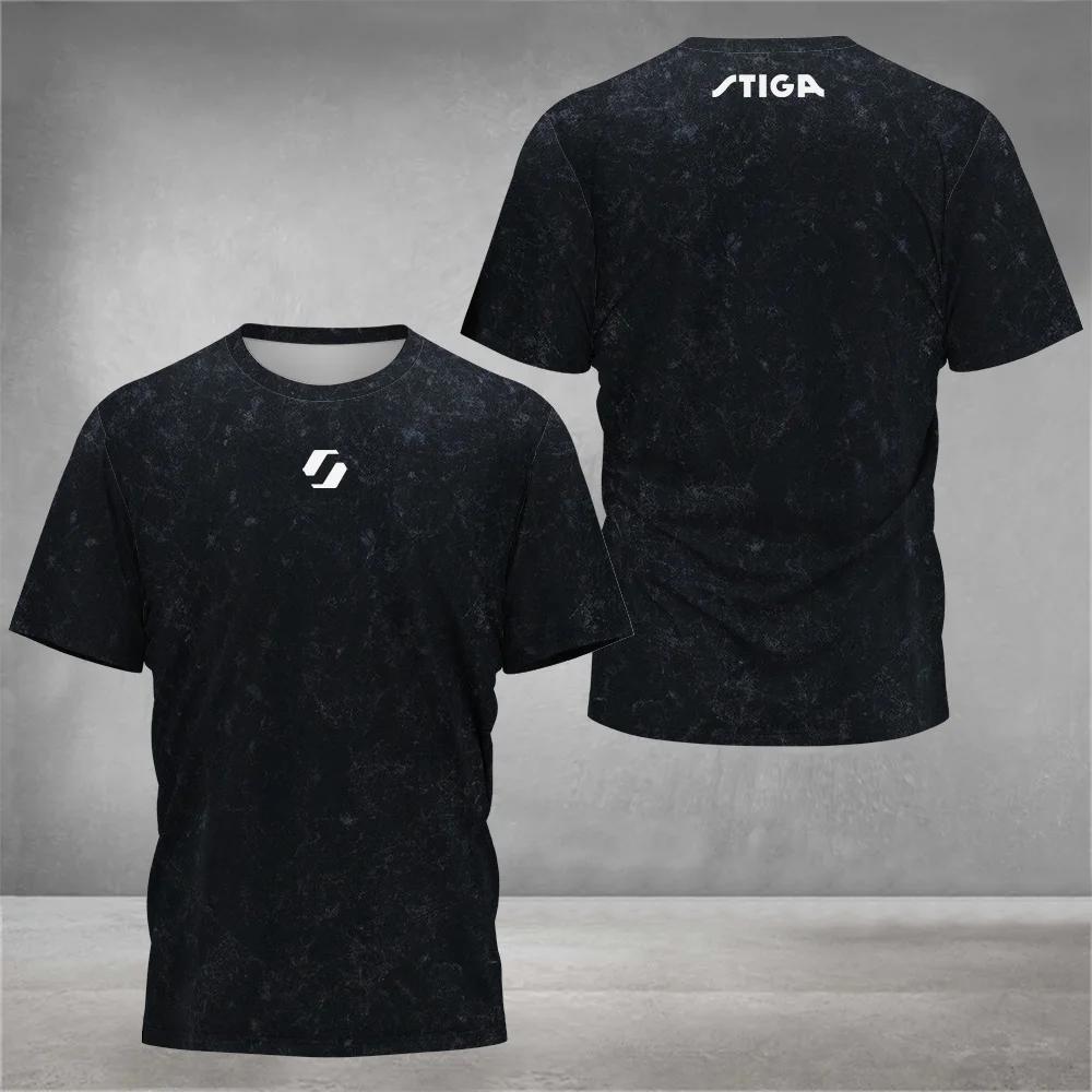 Men's Summer Competition Training T-shirt 3D Letter Printed Fashionable Short Sleeved Top Outdoor Casual Sports Round Neck Clothing