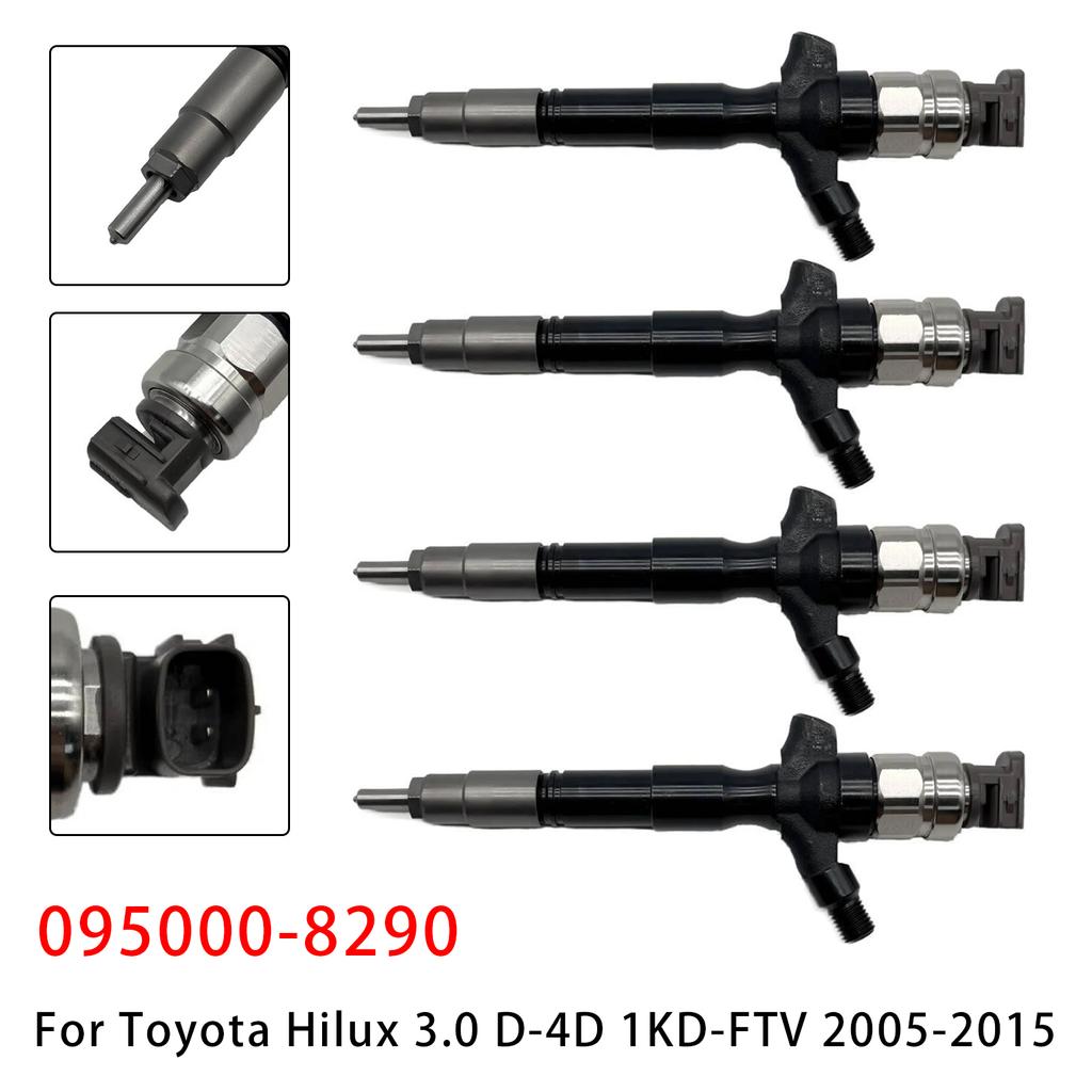 4Pcs Fuel Injector For Toyota Hilux 3.0 D-4D 1KD-FTV 2005-2015 095000-8290
