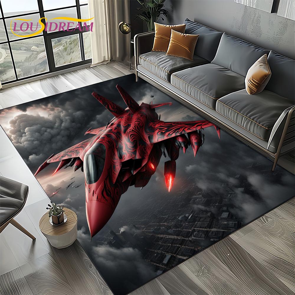 3D Космический Спитфайр Самолет ВВС Реактивный Истребитель Мультяшный Ковер Коврик для Гостиной Спальни Дивана Украшение, Нескользящий Напольный Коврик