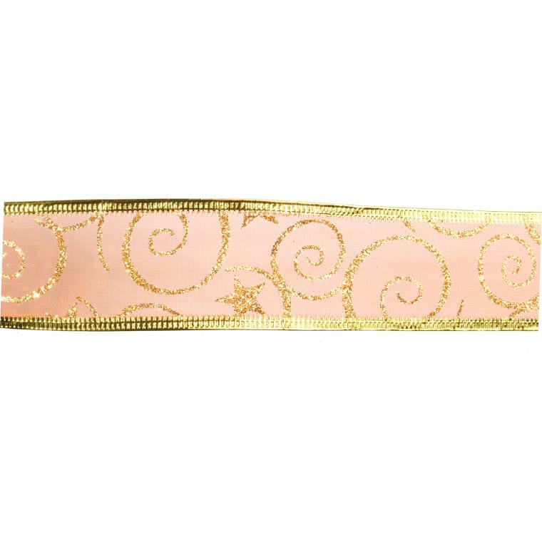Gold-orange decorative ribbon 5 cm x 2.7 m