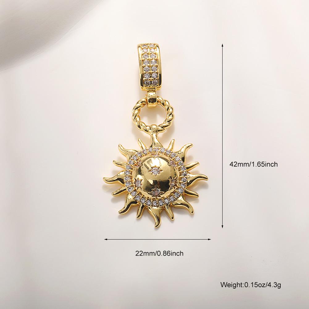 Модный позолоченный кулон-солнце, ювелирные аксессуары для женщин