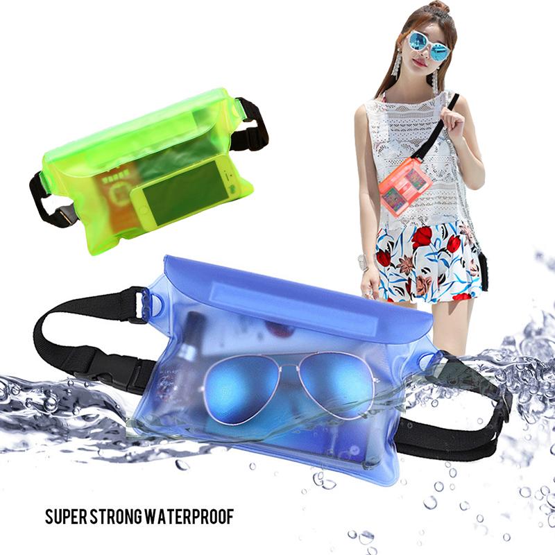 Waterproof Swimming Bag Drift Diving Shoulder Waist Pack Bag Underwater Mobile Phone Bags Case Cover For Beach Boat Water Sports