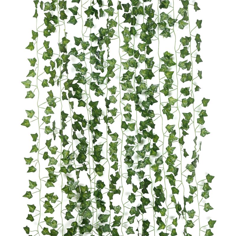 12 шт. 2,1 м искусственная гирлянда из листьев плюща, искусственные растения, имитация лозы, растения, листья винограда для дома, свадьбы, внутреннего и наружного украшения стола