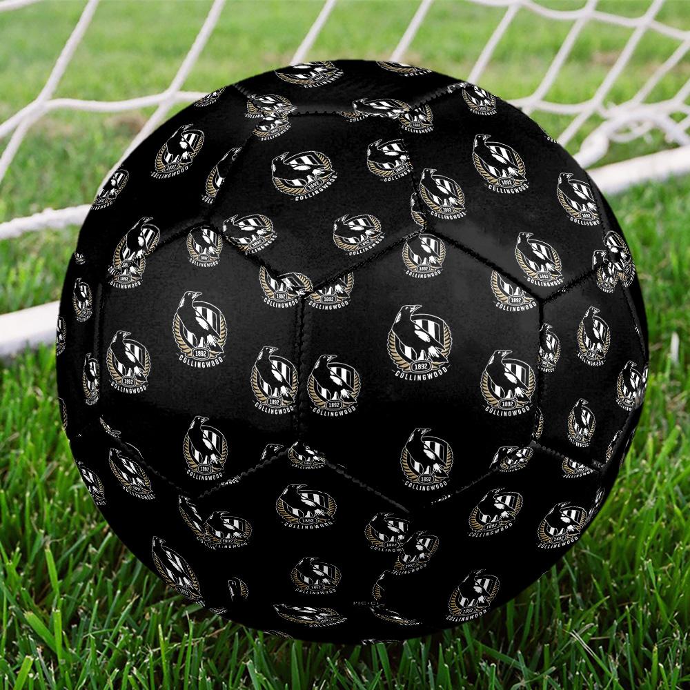 Collingwood Magpies Print Size 5 Soccer Ball, Standard Match Football for Sports Game and Team Practice, Ideal Gift for Soccer Fans