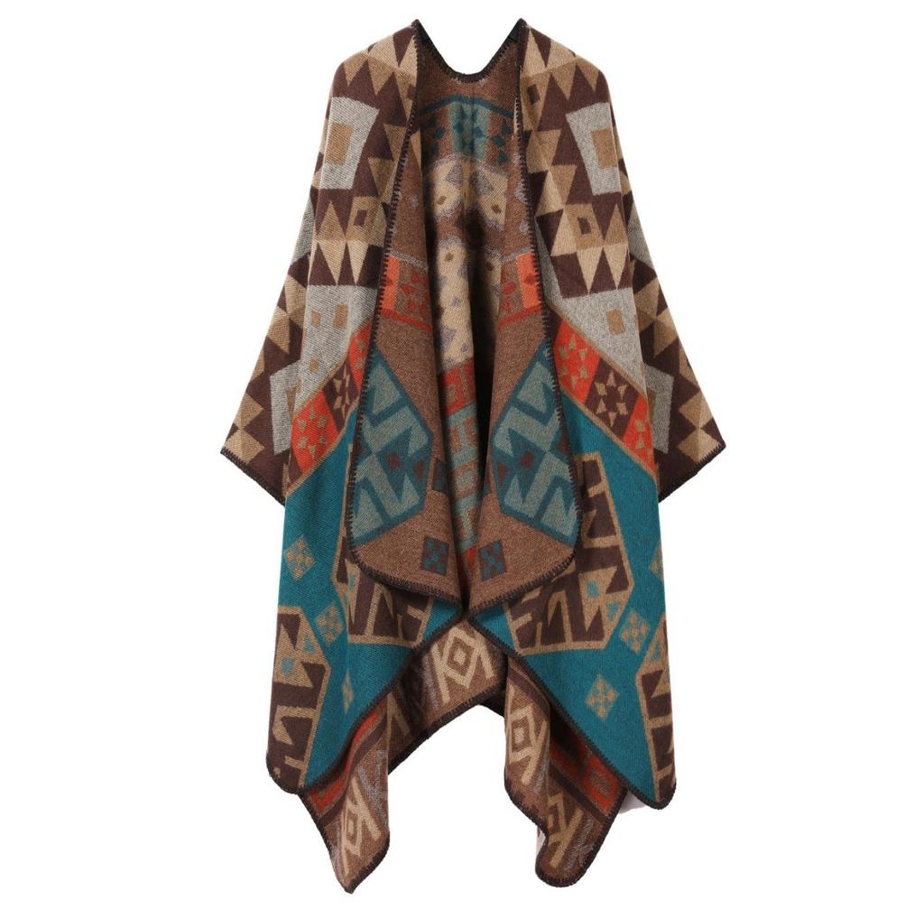 Европейские и американские модные тенденции, ретро-шали, западная сычуаньская дорожная одежда, большая накидка, летняя вязаная накидка-шаль в этническом стиле