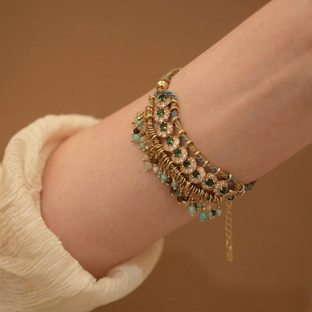 Glazed bracelet Songlan Heavy Industry exquisite trendy women's woven bracelet antique design jewelry