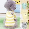 Dog Vest Round Neck Cartoon Bear Soft Comfortable Cat Dog Pattern Pet Striped Blouse Daily Wear