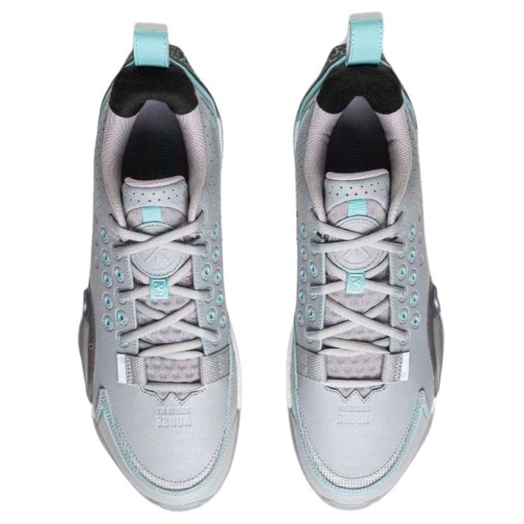 Li Ning Abrasion Resistant Cushioning Low top Basketball Shoes Men's Gray Blue ABAV001-13