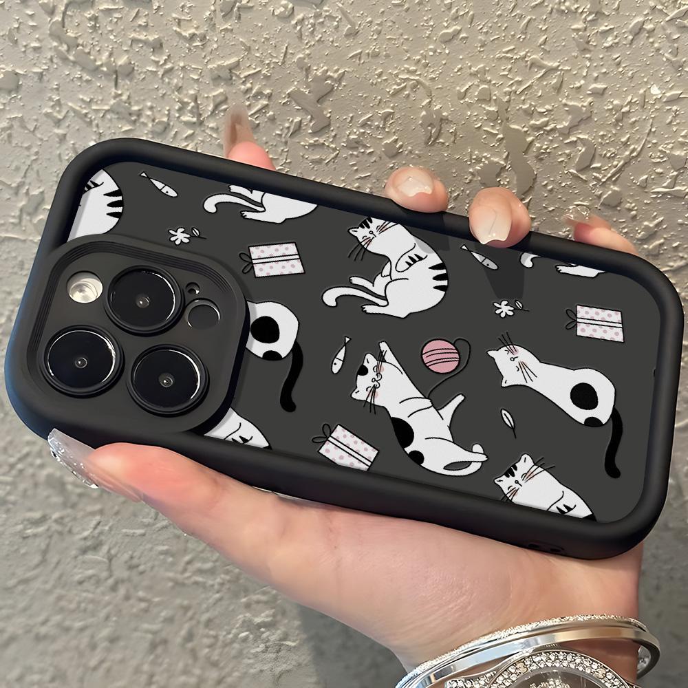 Силиконовый чехол для телефона с изображением кота и животного для iPhone 11 13 15 16 Pro Max 14 12 XS X XR 7 8 Plus SE 14promax 15promax противоударный чехол Funda