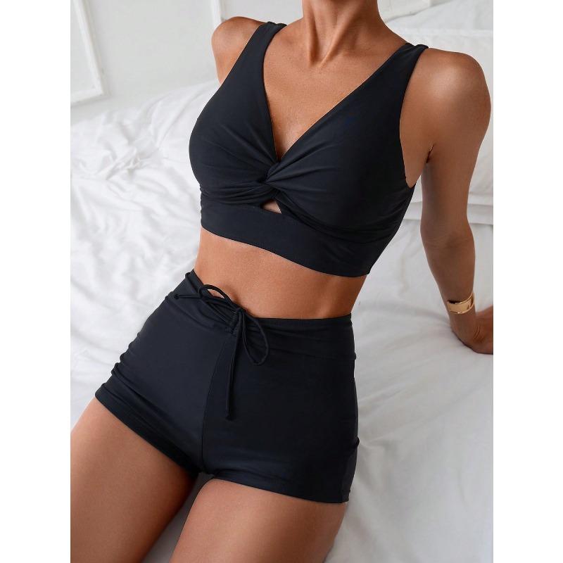2026 New Style Solid Color Women's Separate Swimsuit - Hot Spring Beach Sexy Bikini Costume