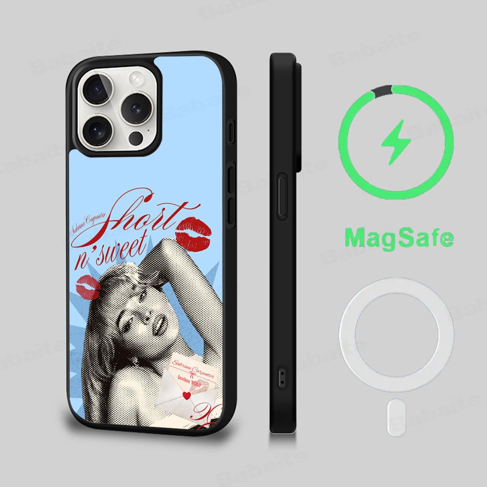 Чехол для телефона Singer S-Sabrina C-Carpenter Магнитный чехол Для IPhone 16 14 13 12 11 15 Pro Max Plus Для Magsafe Беспроводная зарядка
