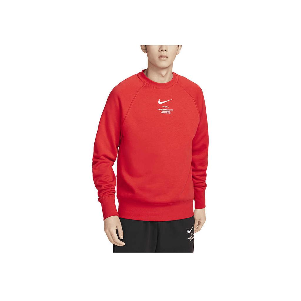 Nike Толстовка с круглым вырезом и длинными рукавами с логотипом, однотонная, мужская, красная FD9893-657