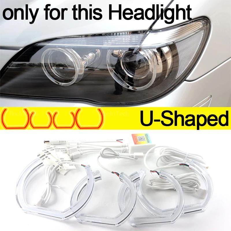 RGB Multicolor DTM style Crystal LED Angel Eyes Bulb Ring Lamp for BMW 7 series E65 E66 facelift 745i 745Li 760Li 760i 2006-2008