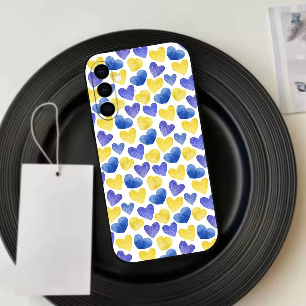 Красочный чехол для телефона с узором H-Сердце для Samsung Galaxy A73, A72, A71, A70, A53, A52, A51, Другие Мягкая черная крышка