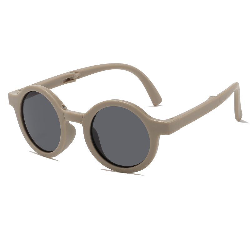 New Folding Children's Sunglasses Fashionable Round Sunglasses Boys and Girls Baby Cute Glasses Sunshade UV Protection