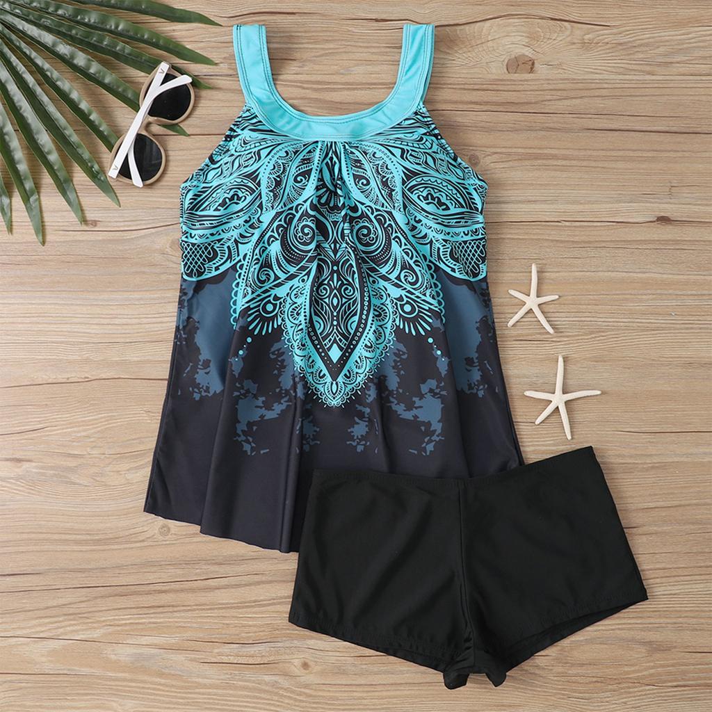 Женский сексуальный тонкий купальник с бретельками и разрезом на бретельках плюс размер купальника (Набор из двух частей)