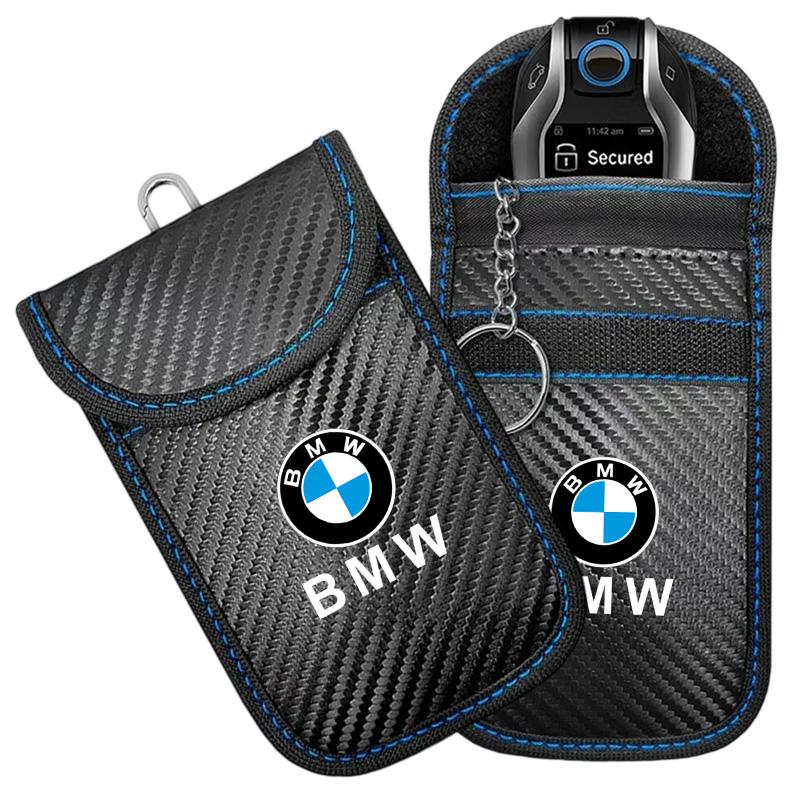 Для BMW Логотип Чехол для Автомобильного Ключа Сумка-Фарадей Блокирующая Сигнал Кейс для Ключей Антиугонный Органайзер для Хранения Автомобильных Ключей из Износостойкого Материала