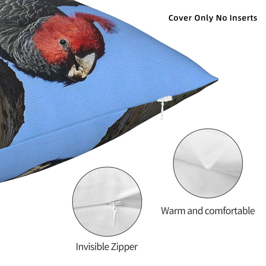 A Pair Of Gang-Gang Cockatoos Pillowcase Polyester Linen Velvet Creative Zip Decor Home Cushion Cover