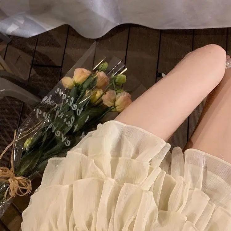 Лето 2024, комплект из двух юбок, женский укороченный топ Y2k, футболка + юбка-торт, японский кавайный модный костюм, шикарная верхняя одежда в корейском стиле