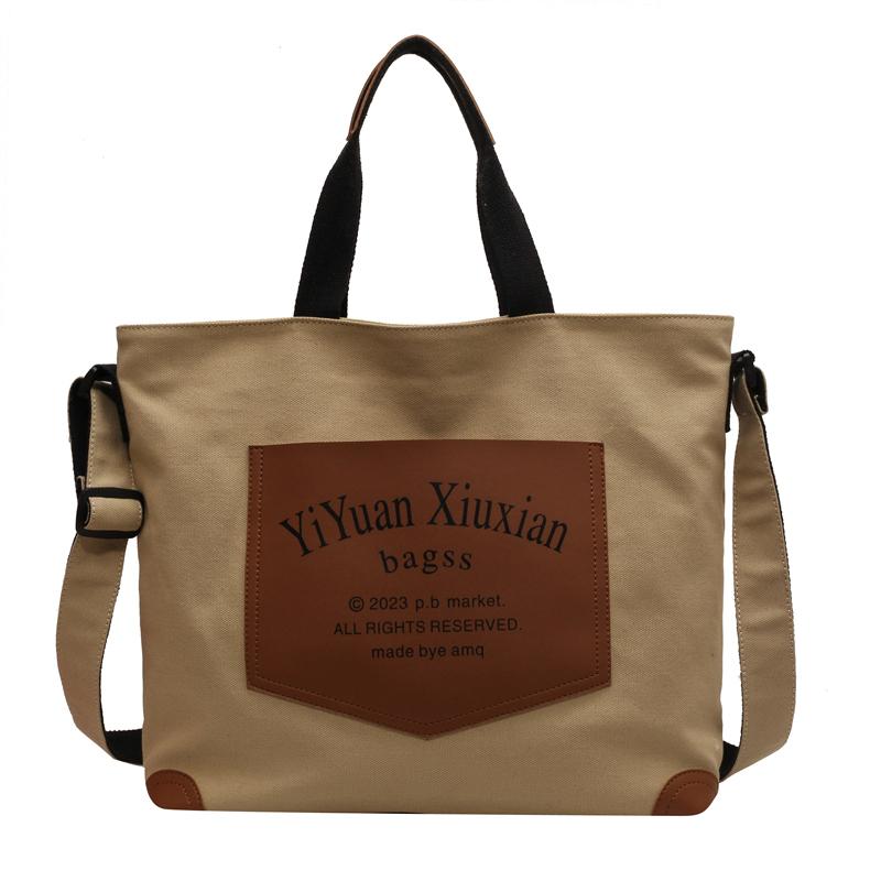 Модная сумка через плечо большой емкости с буквенным принтом, женская новая модная простая сумка, однотонная сумка-тоут