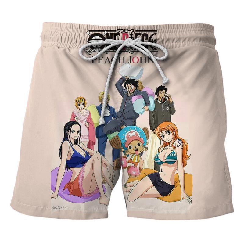 Пляжные шорты для плавания из аниме One Piece с дизайном Луффи и Зоро