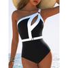 High Stretch Solid Color 1pc Women's Fashion One-Piece Swimsuit - Sports Style One-Piece Swimwear - Polyester 82% Elastane 18% Knit Fabric