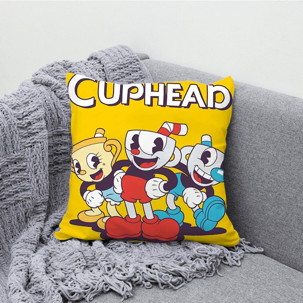 Игра для двух игроков Co Op Чехол на подушку C-Cuphead Мягкий чехол-подушка для декора дивана в деревенском стиле Домашние украшения и Защитный чехол на подушку