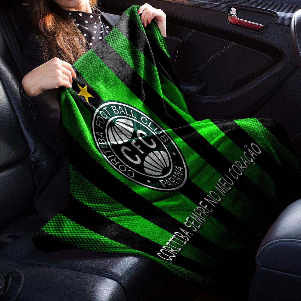 Coritiba Football Club Return Flannel Blanket, Soft Polyester, Modern Design, All-Season for Camping, Travel, Gifts for holidays or birthdays