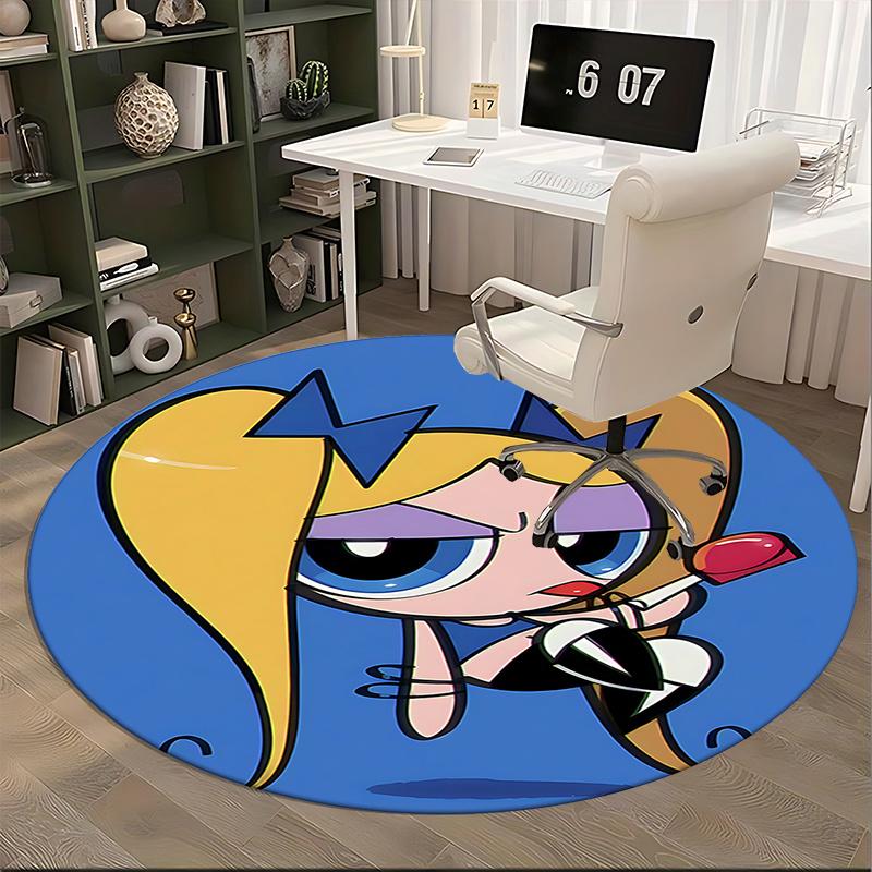 Powerpuff Girls Chair Mat Round Carpet - Home Decor, Sofa Rug, Office Mat, Gift for All Rooms0496b