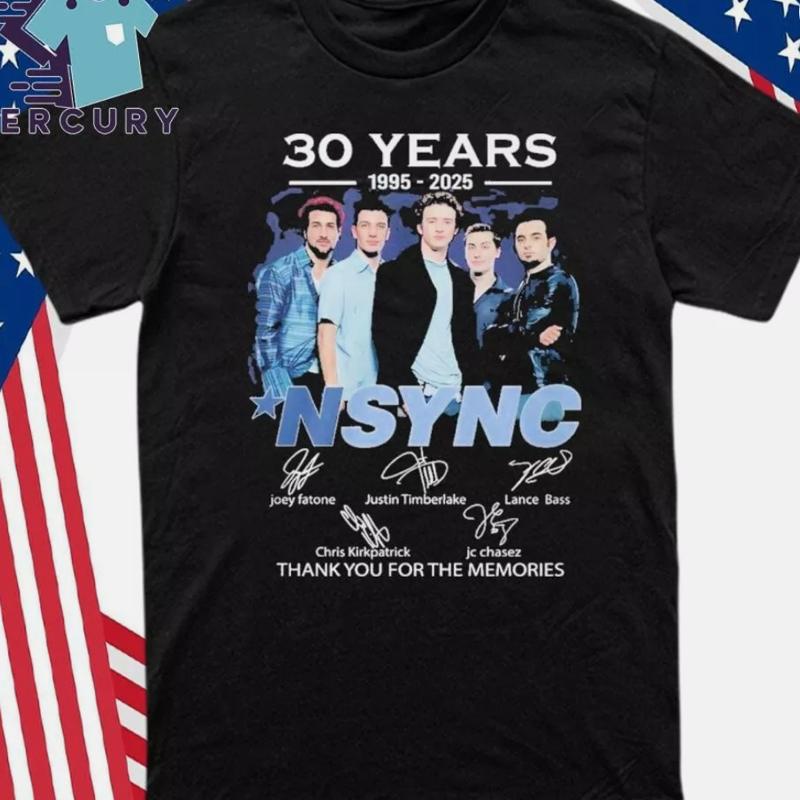 Nsync 1995 2025 30Th Anniversary T Shirt Thank You For The Memories S 5Xl
