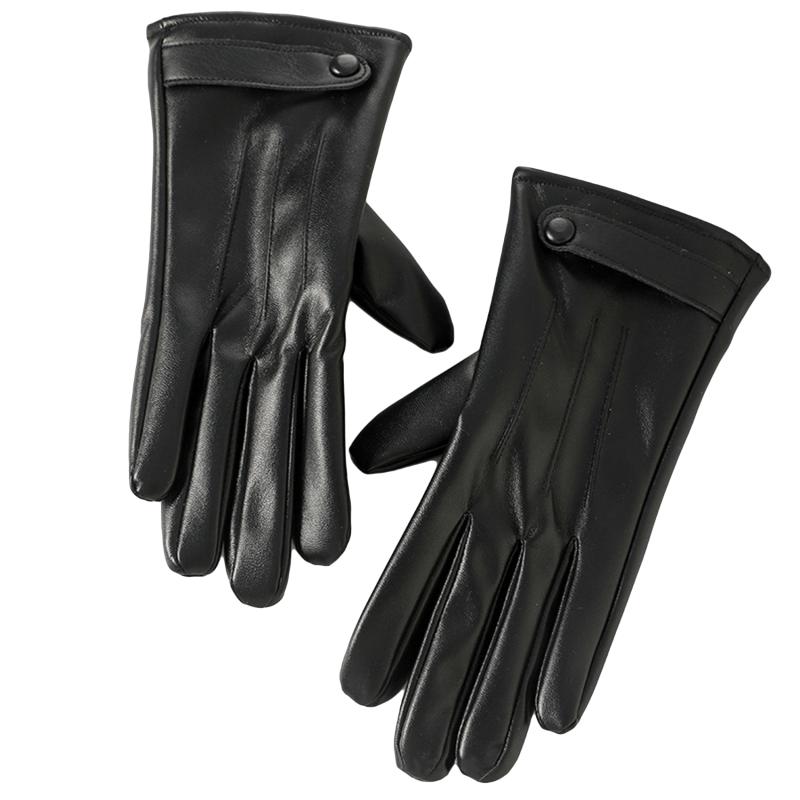 Осенне-зимние женские кожаные теплые бархатные перчатки нескользящие перчатки для сенсорного экрана для велоспорта