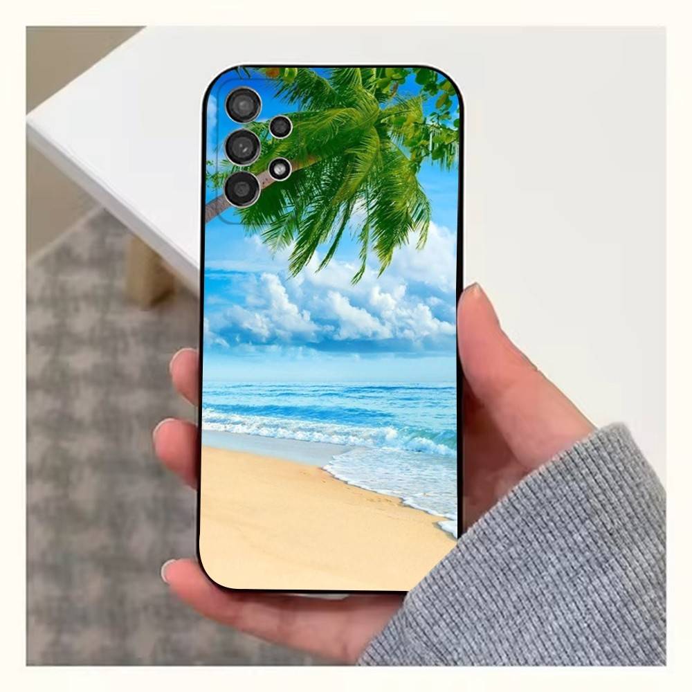 Чехол для телефона 'Морские Пальмы Пляж' для Samsung S9, S10, S20, S10, S21, S25, S24, S23, Ultra, FE, Plus, Lite, Мягкий Силиконовый Черный Чехол