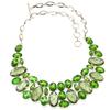 Green Amethyst Cut Gemstone Friends Silver Jewelry Necklace 16-18''