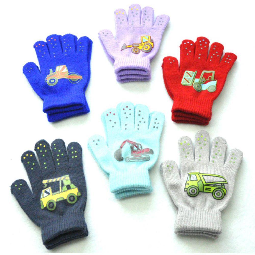 Baby Boys Girls Soft Non-slip Cute Cartoon Kids Gloves Thick Warm Knitted Mittens