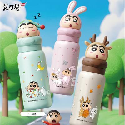 400 мл Аниме Кружка-термос Crayon Shin-Chan из нержавеющей стали, вакуумная колба, мультяшная кукла, детская бутылка для воды, тамблер, подарки, кружка для детей