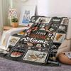 Sushi Roll Cat Bicycle Pumpkin Fish Flannel Four Seasons Blanket Customized With Your Name Lightweight And Warm Perfect Gift For Home Office Camping