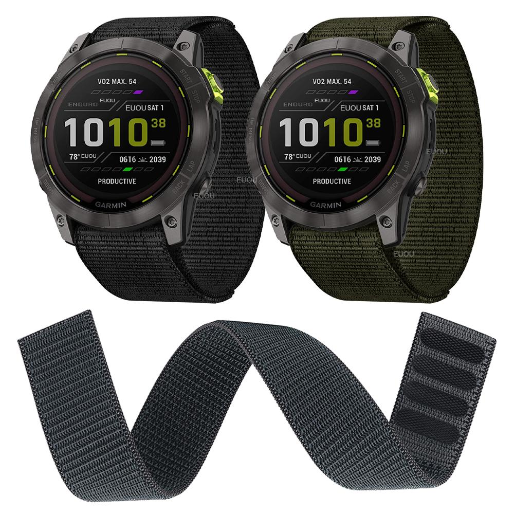 26 мм 22 мм Нейлоновый ремешок на липучке для часов Garmin Enduro, Fenix 6 6X Pro 5X Plus/TACTIX DELTA/MK2i/Forerunner 955