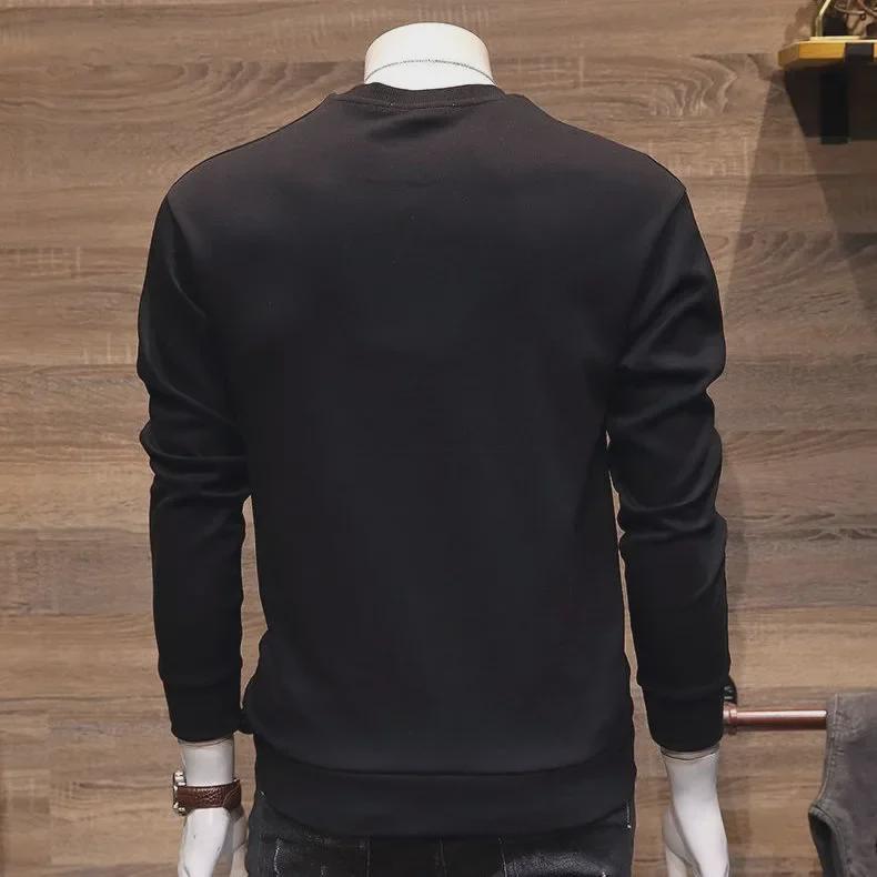 Men's 2023 Korean Style Slim Fit Round Neck Sweatshirt: Trendy Autumn/Winter Pullover Jacket