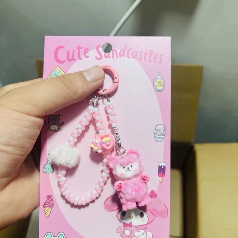 Кавайный мультяшный кукольный брелок Милый брелок из бусин Аксессуары для украшения сумки Универсальный подвес для мобильного телефона Подарки