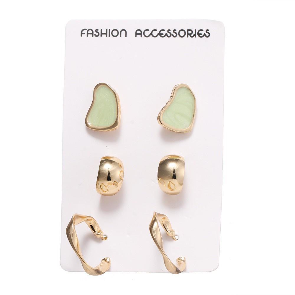 iF ME 6 шт./компл. корейские красочные геометрические серьги-гвоздики модные золотые серьги женские ювелирные аксессуары