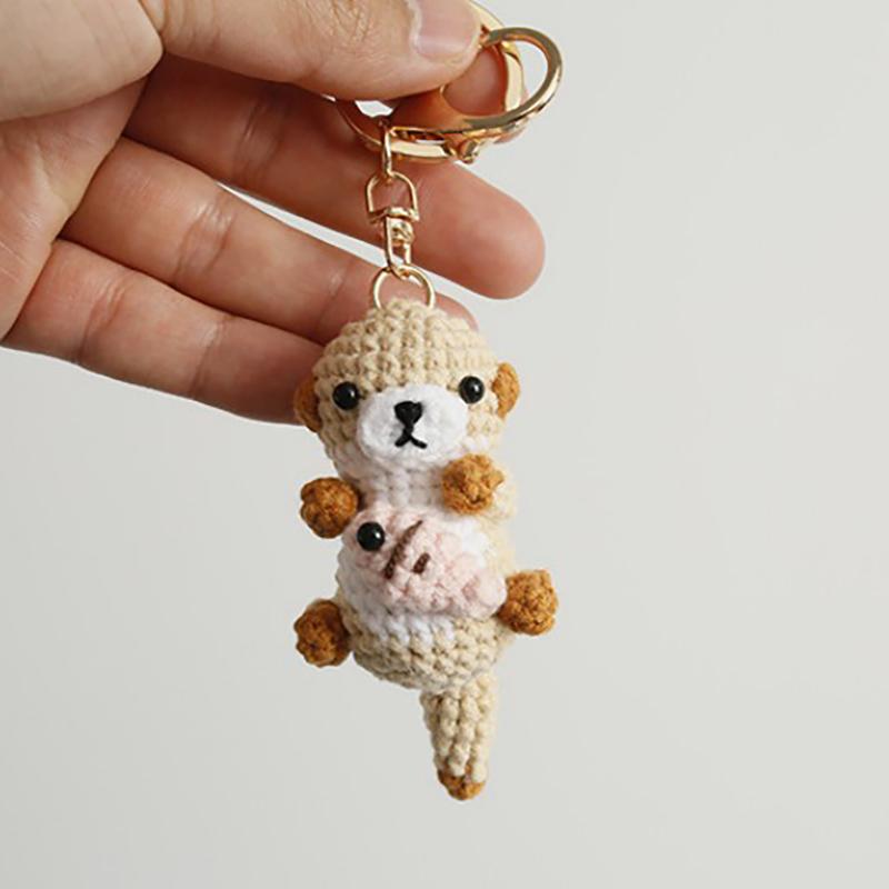 Забавная кукла-креветка Крючком Брелок Ручная работа Рыба-клоун Вязание Брелоки Для ключей автомобиля Аксессуары Милый брелок-подвеска в виде креветки