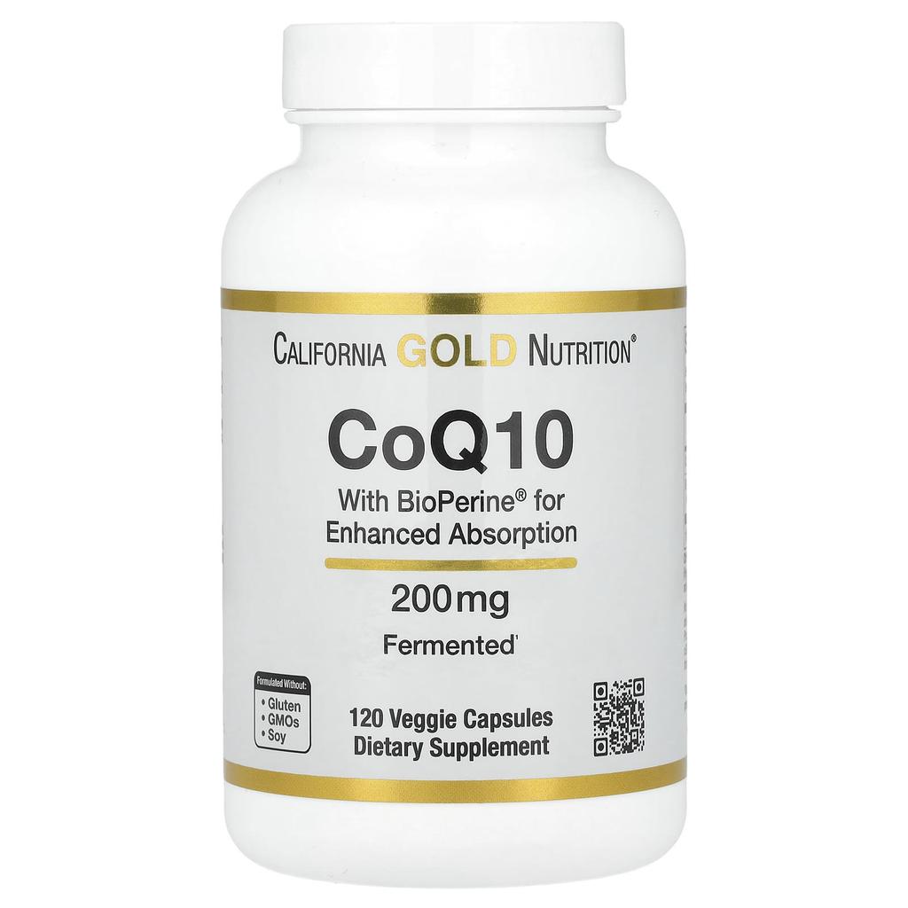 California Gold Nutrition CoQ10 with Bioperine®, 200 Mg, 120 Veggie Capsules