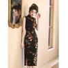 2024 Black Summer Cheongsam Set: Retro Shanghai Sleeveless Style