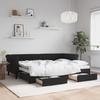 VidaXL Daybed with Trundle and Drawers Black 80x200 Cm Velvet 3197816
