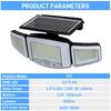 Solarup Solar Motion Sensor Light Triple Head Wall 2000mAh Security 1000 LM High Brightness Light LED Outdoor Floodlight Ip65