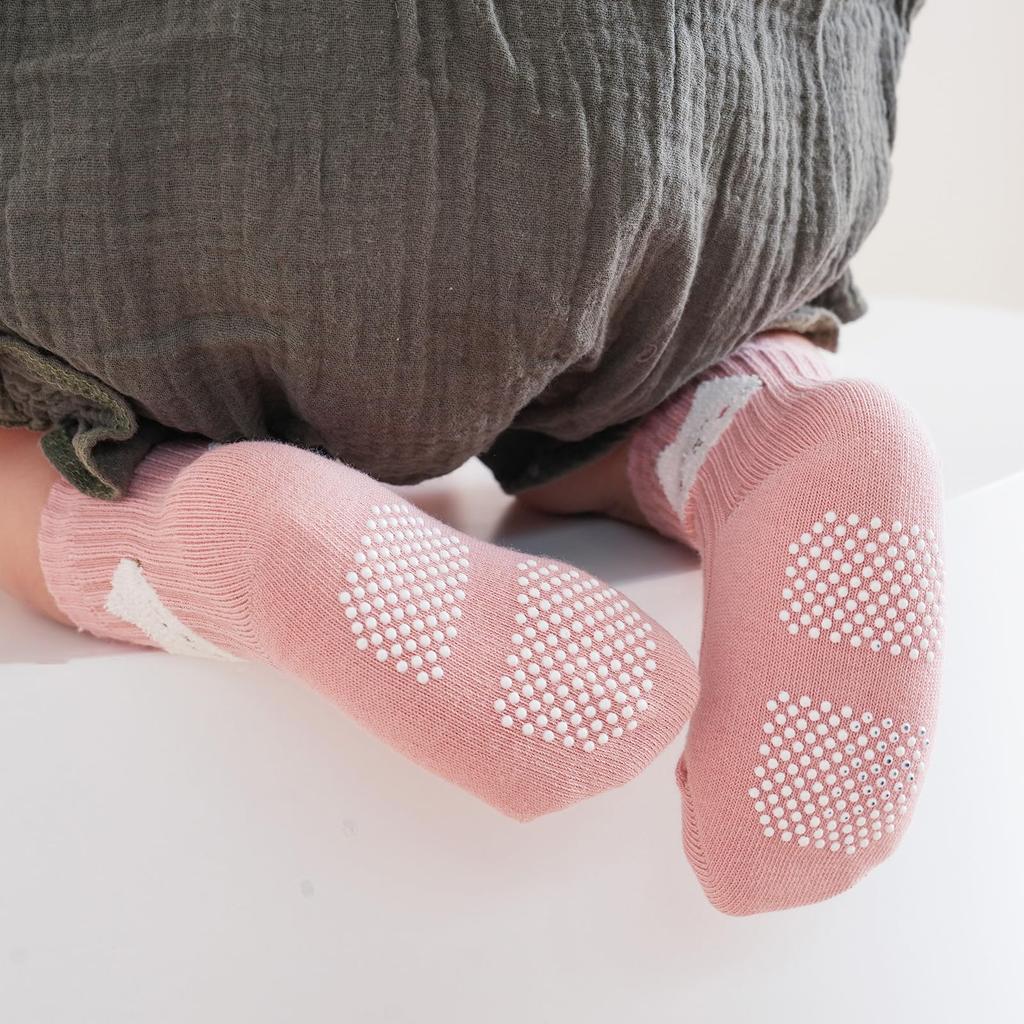 HAYAHARU Детские носки для девочек, 0-5 лет, Нескользящие, Хлопковые, Удобные, Дышащие, Мягкие, Антибактериальные, Малыши, Мальчики,