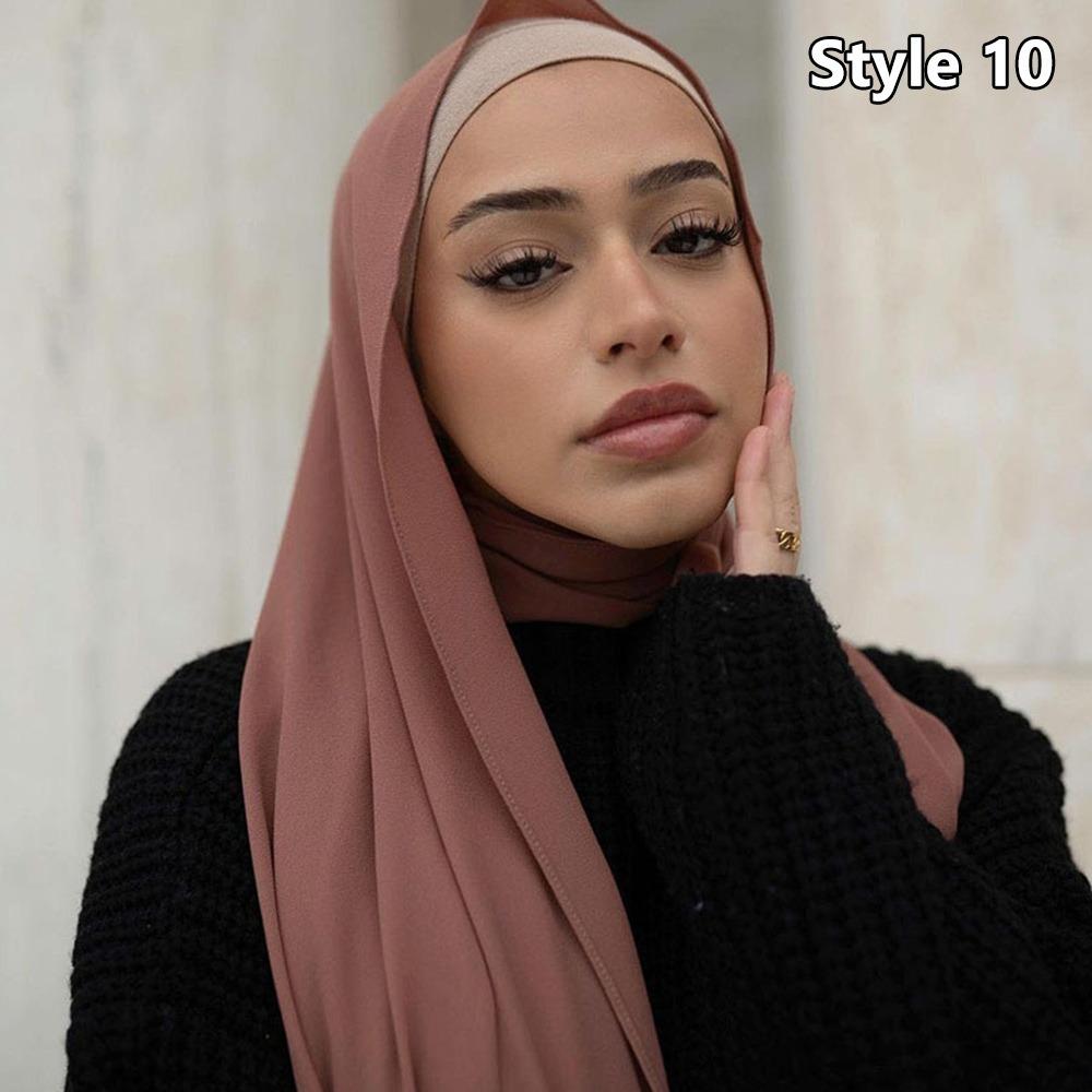 Big Size Muslim Headband Breathable Hijab Scarf Casual Islamic Scarves